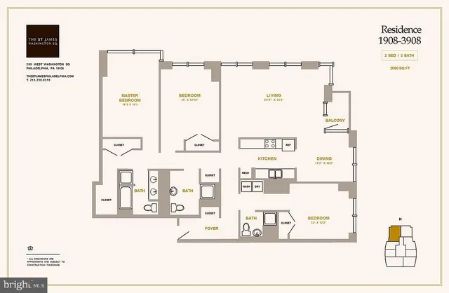 $7,476 | 206 West Washington Square, Unit 1908, Philadelphia, PA 19106