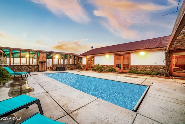 a living room with a large window