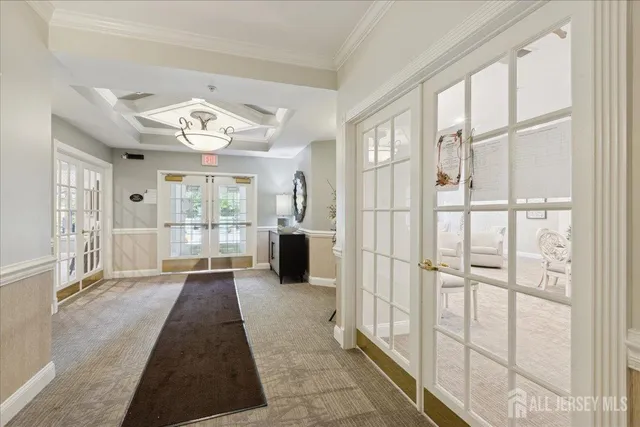 a outdoor dining space with furniture and rug
