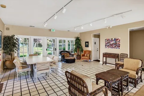 a living room with furniture