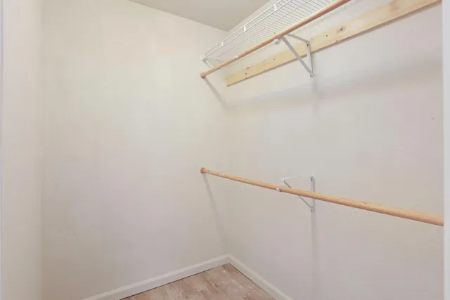 a view of small space with racks on the wall