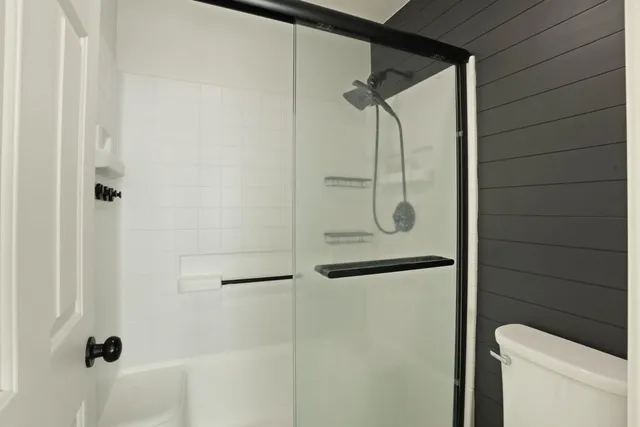 a bathroom with a shower