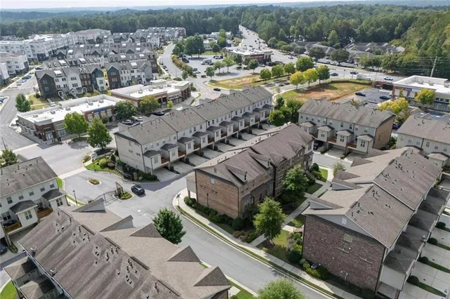 an aerial view of multiple house