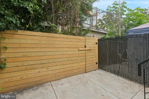 a view of a wooden door