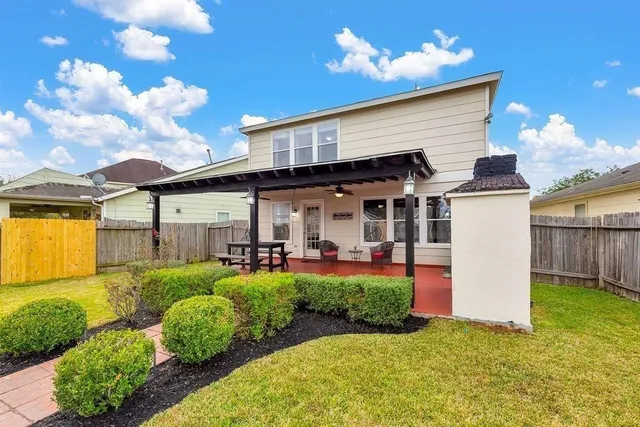 a view of a house with patio