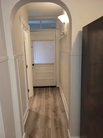 a view of a closet area of a house
