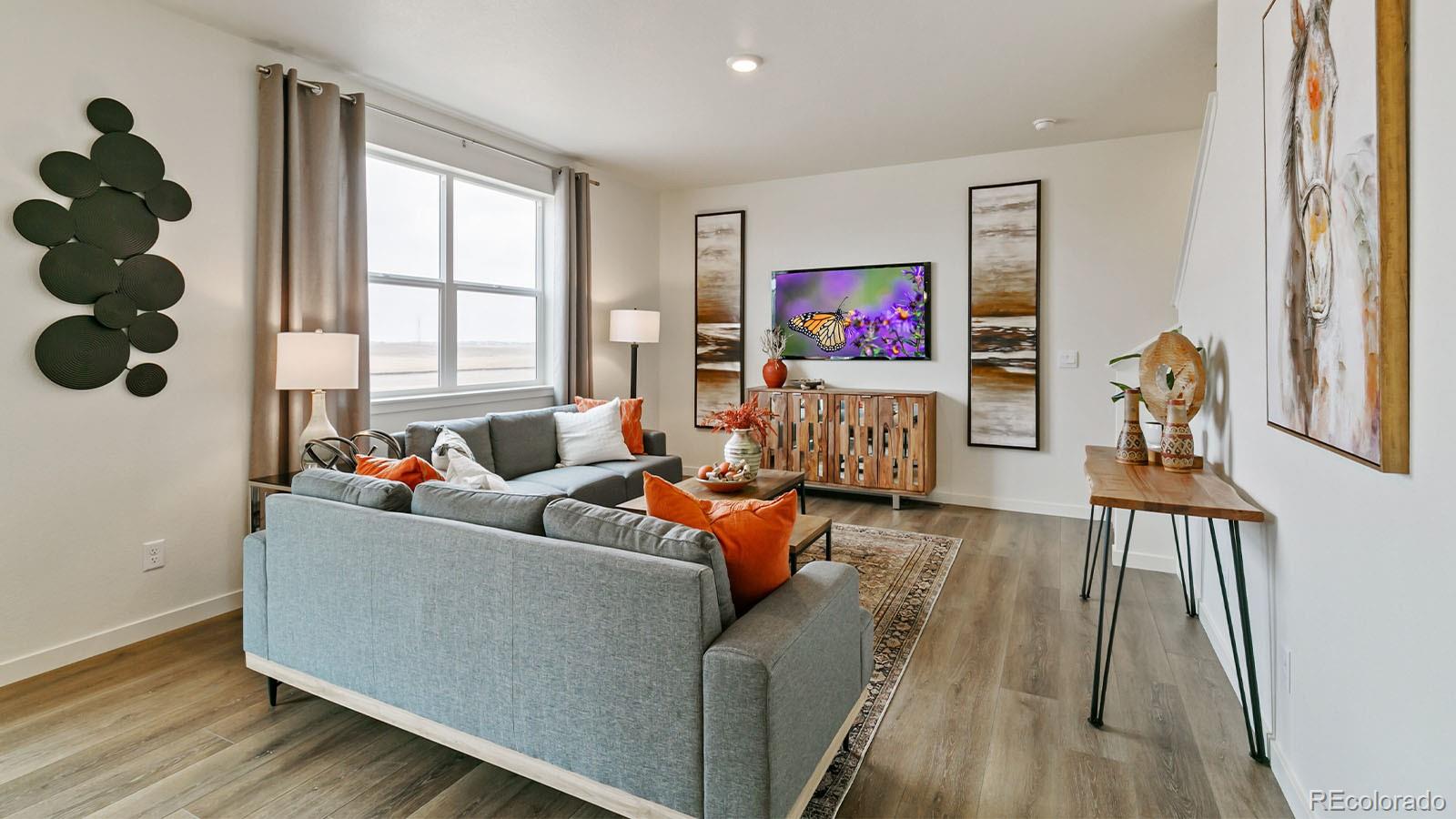 801 South Apex Avenue Fort Lupton, CO 80621 - Photo 11 of 26 a living room with furniture and a flat screen tv