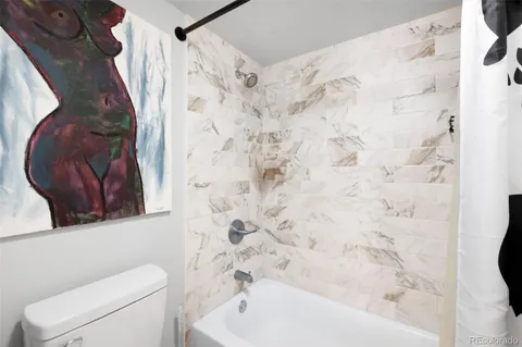 a bathroom with a toilet and a bathtub