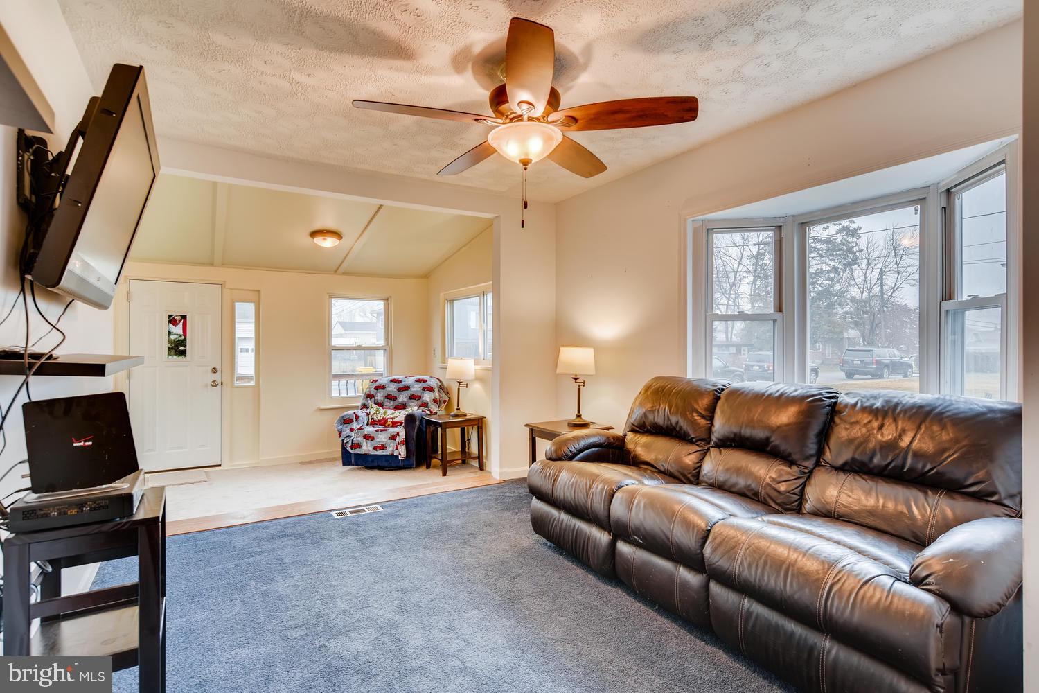 Living Room with custom bump-out window