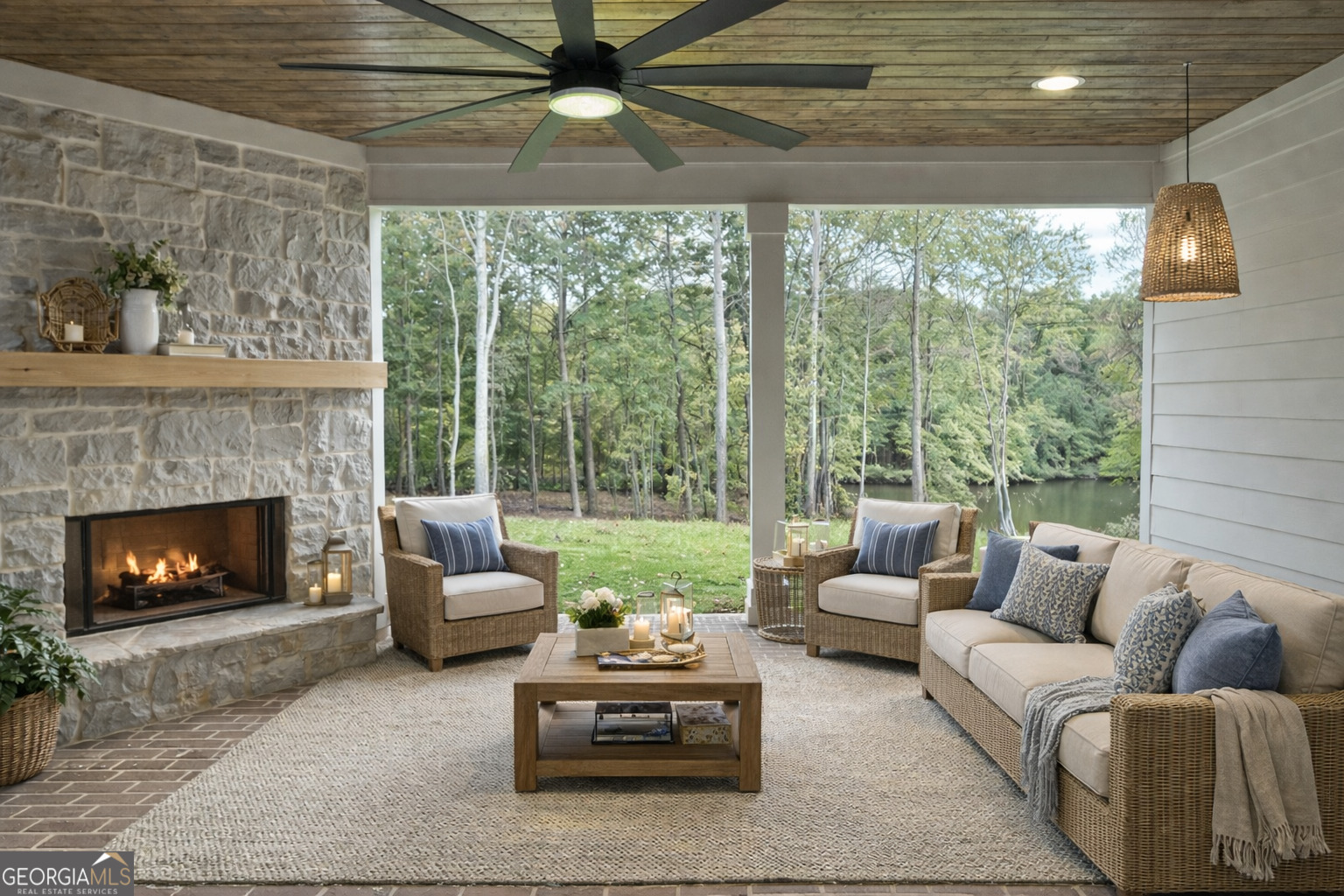 158 Snug Harbor Place Newnan, GA 30263 - Photo 26 of 94 a living room with furniture and a fireplace