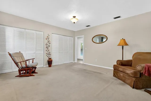 a living room with furniture