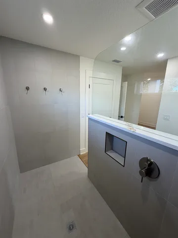 a bathroom with a shower