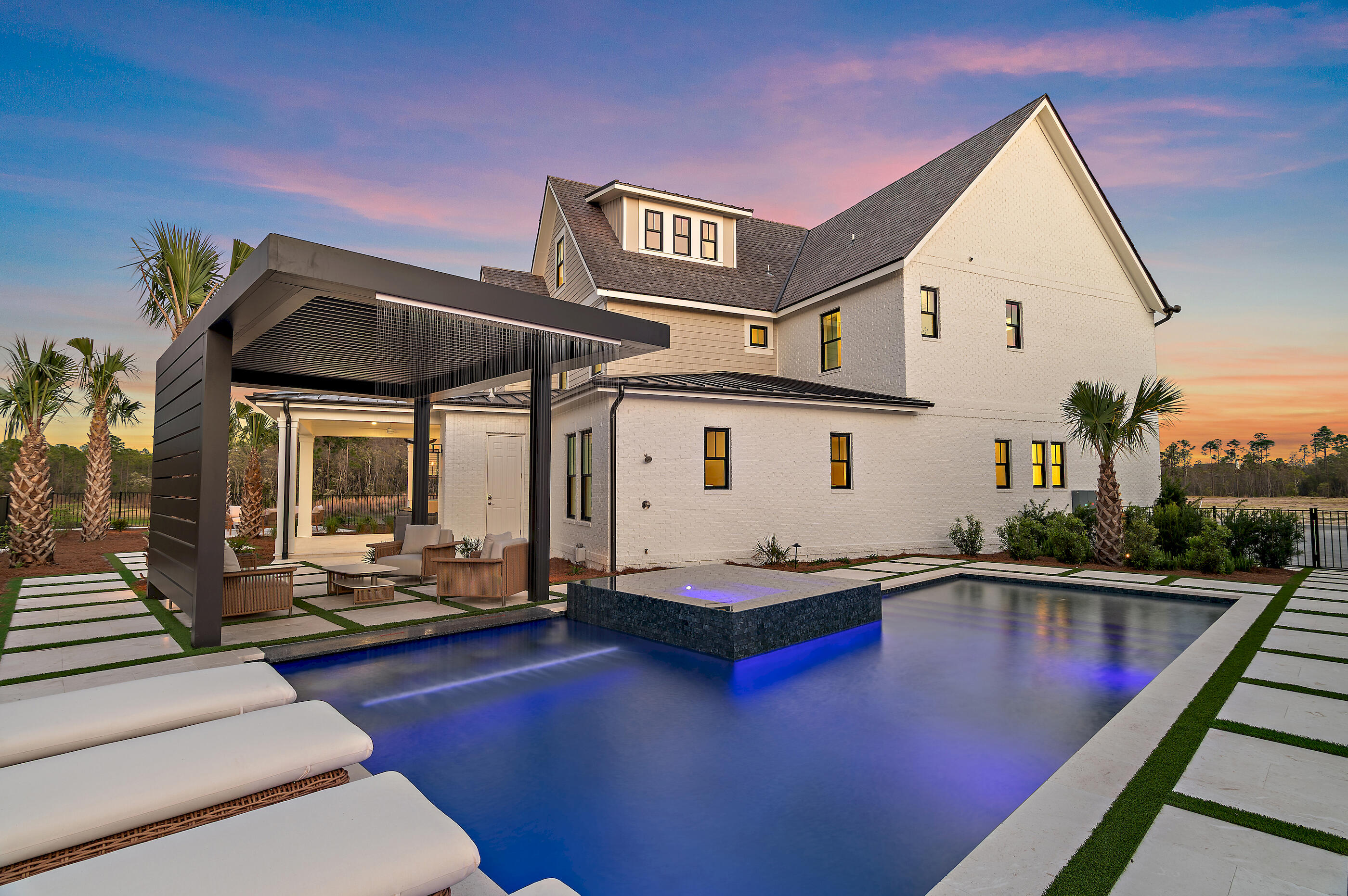 49 Sundew Pl Inlet Beach Inlet Beach, FL 32461 - Photo 108 of 108 a front view of a house with swimming pool and porch