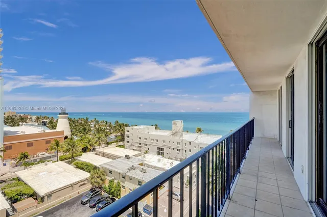 a view of balcony with furniture