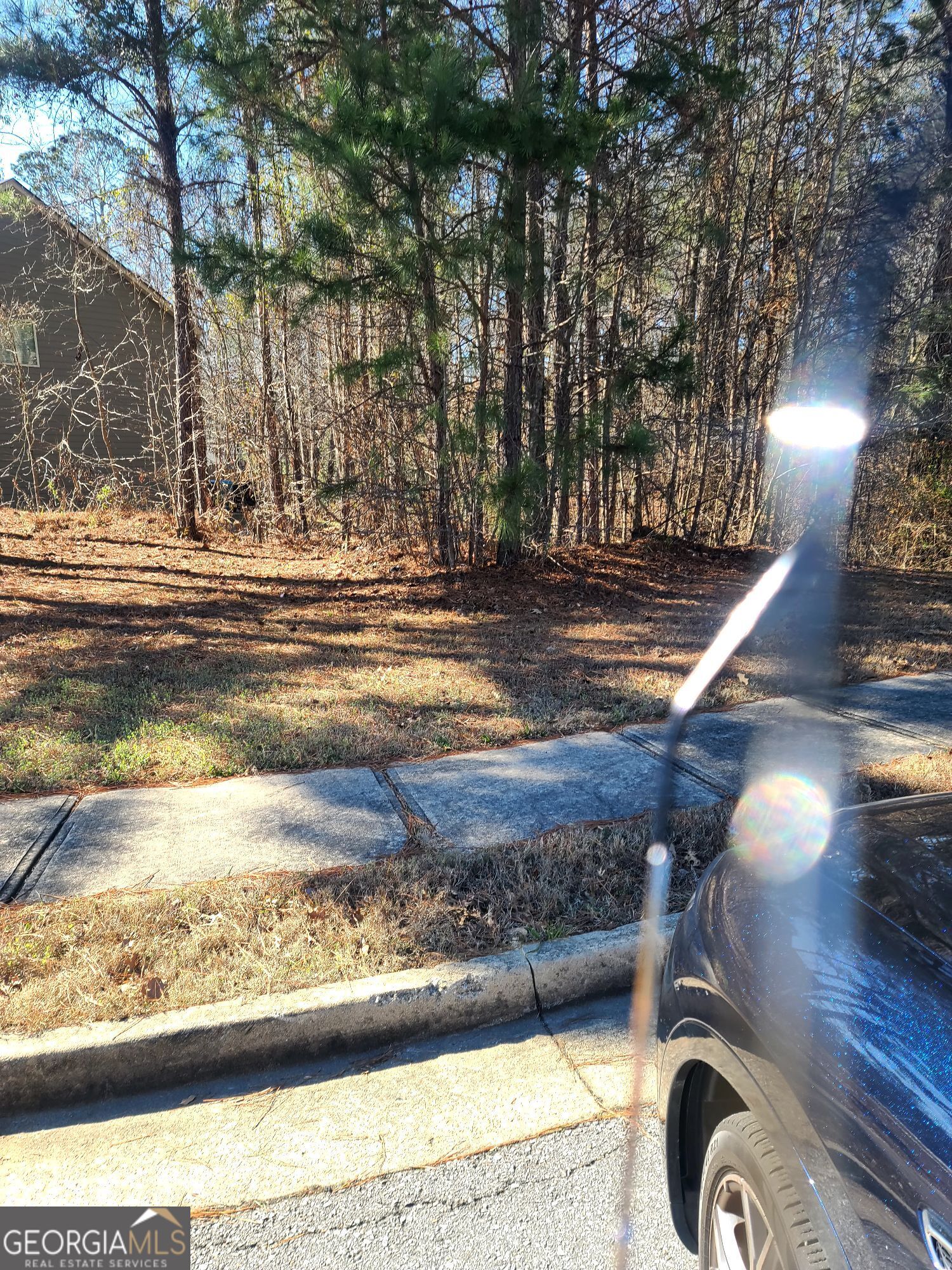 1385 Pebble Ridge Drive Hampton, GA 30228 - Photo 4 of 5 a backyard of a house with large trees and outdoor seating