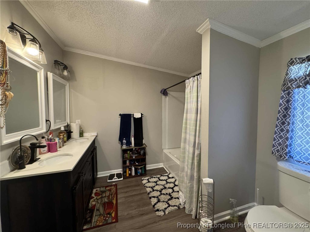 212 Grummen Road Hope Mills, NC 28348 - Photo 9 of 14 a bathroom with a double vanity sink toilet and shower