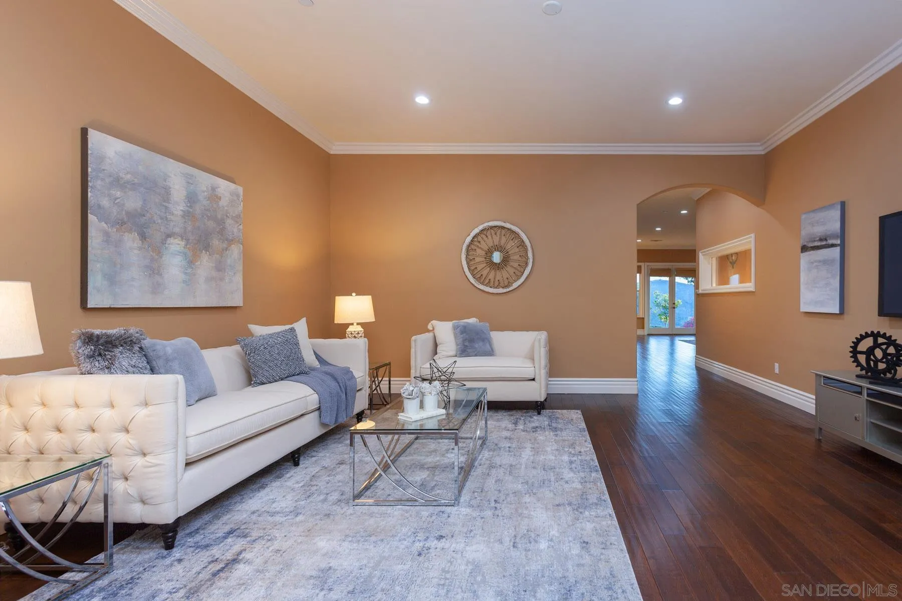 29314 Twin Oaks Valley Road Vista, CA 92084 - Photo 24 of 74 a living room with furniture and wooden floor