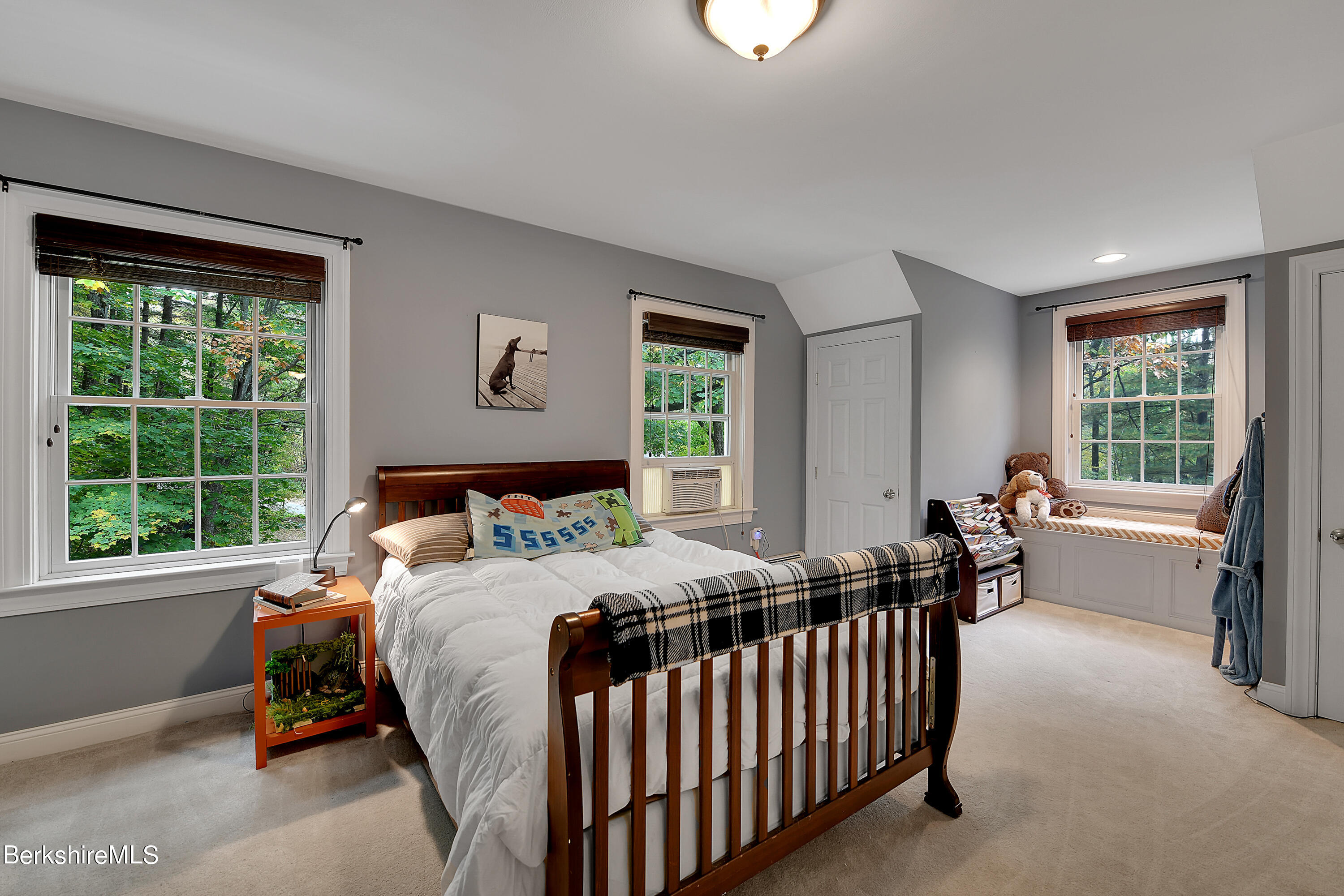 3 Ridge Street Tyringham, MA 01238 - Photo 25 of 38 a bedroom with a bed and a large window