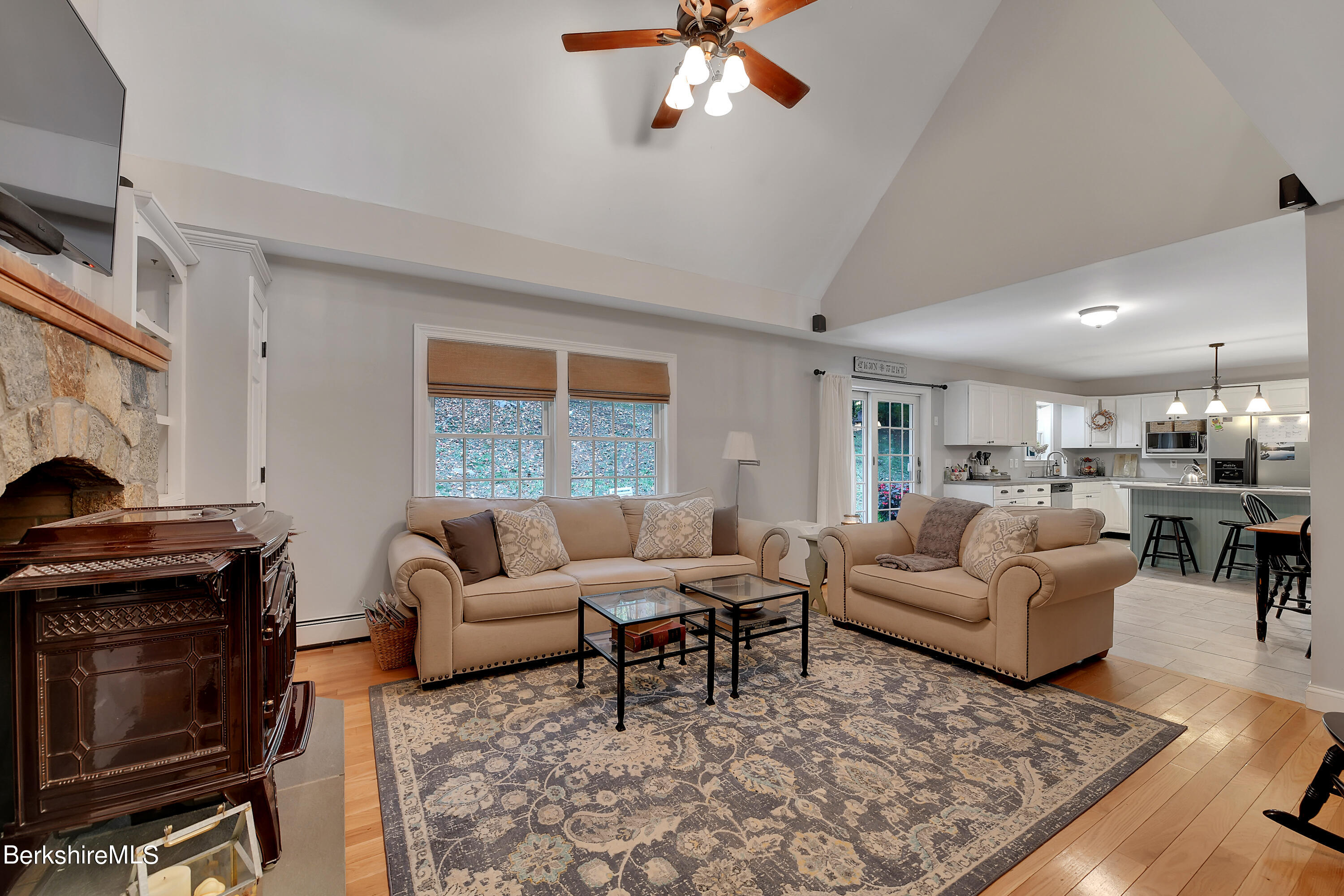 3 Ridge Street Tyringham, MA 01238 - Photo 5 of 38 a living room with furniture and a fireplace
