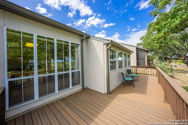a view of a house with a large window