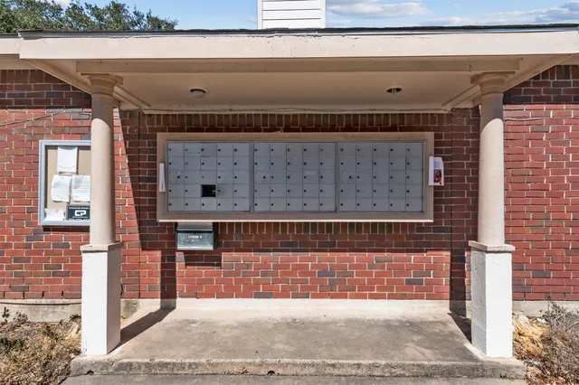 a view of outdoor space garage and window