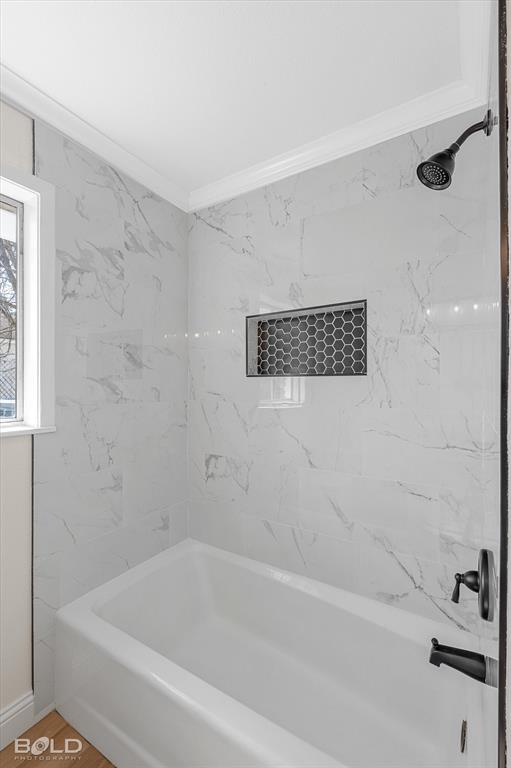 4136 Pines Road Shreveport, LA 71119 - Photo 30 of 38 Bathroom featuring shower / bath combination and crown molding