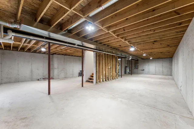 a view of a balcony with wooden floor