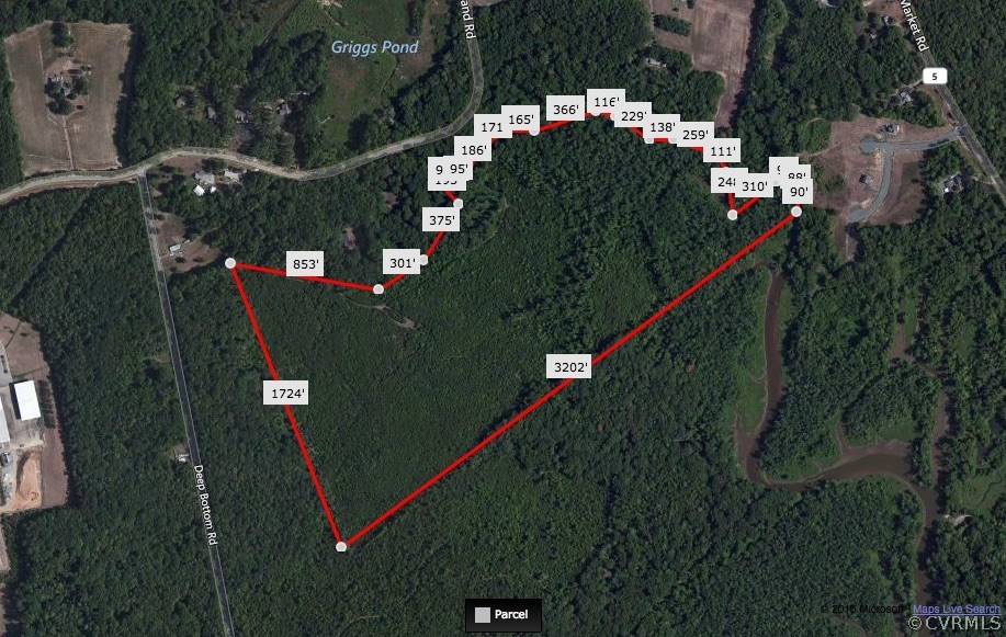 Parcel Boundary. Property is accessed from Deep Bo