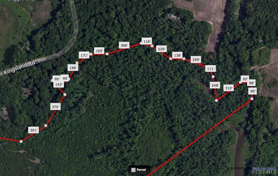 Top of the property that is bordered by Four Mile