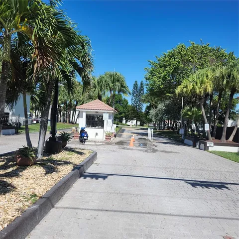 a view of a park with of trees