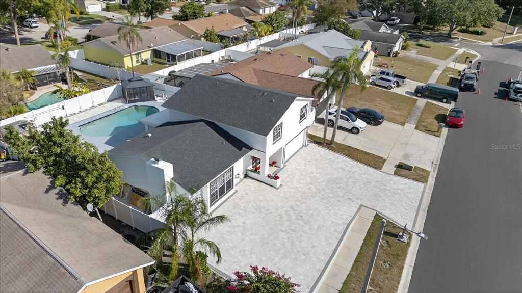 an aerial view of a house