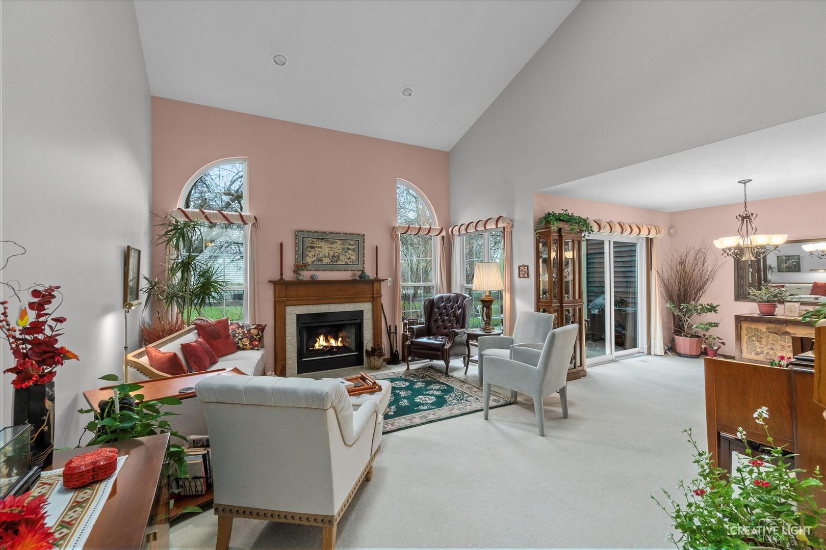 683 Bent Ridge Lane Elgin, IL 60120 - Photo 5 of 27 a living room with furniture a fireplace and a potted plant