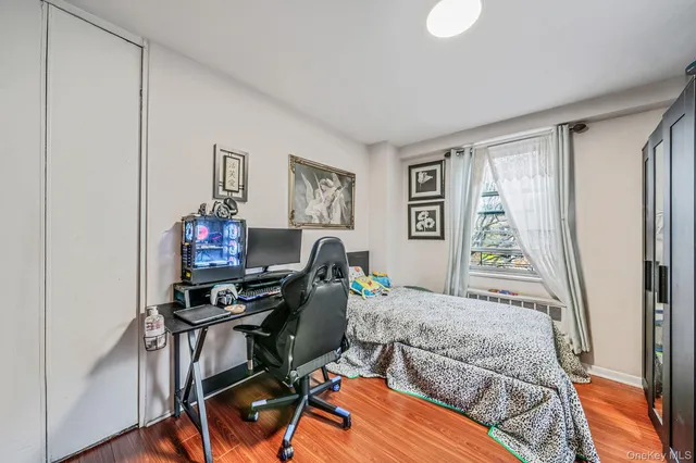 a workspace with furniture and a window