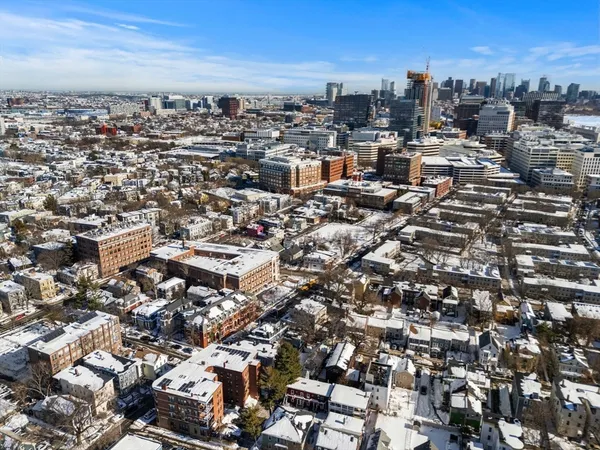 an aerial view of a city