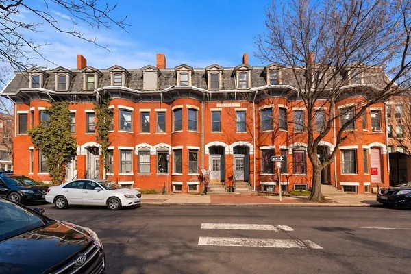 a view of a building with a street view