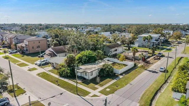 an aerial view of a city