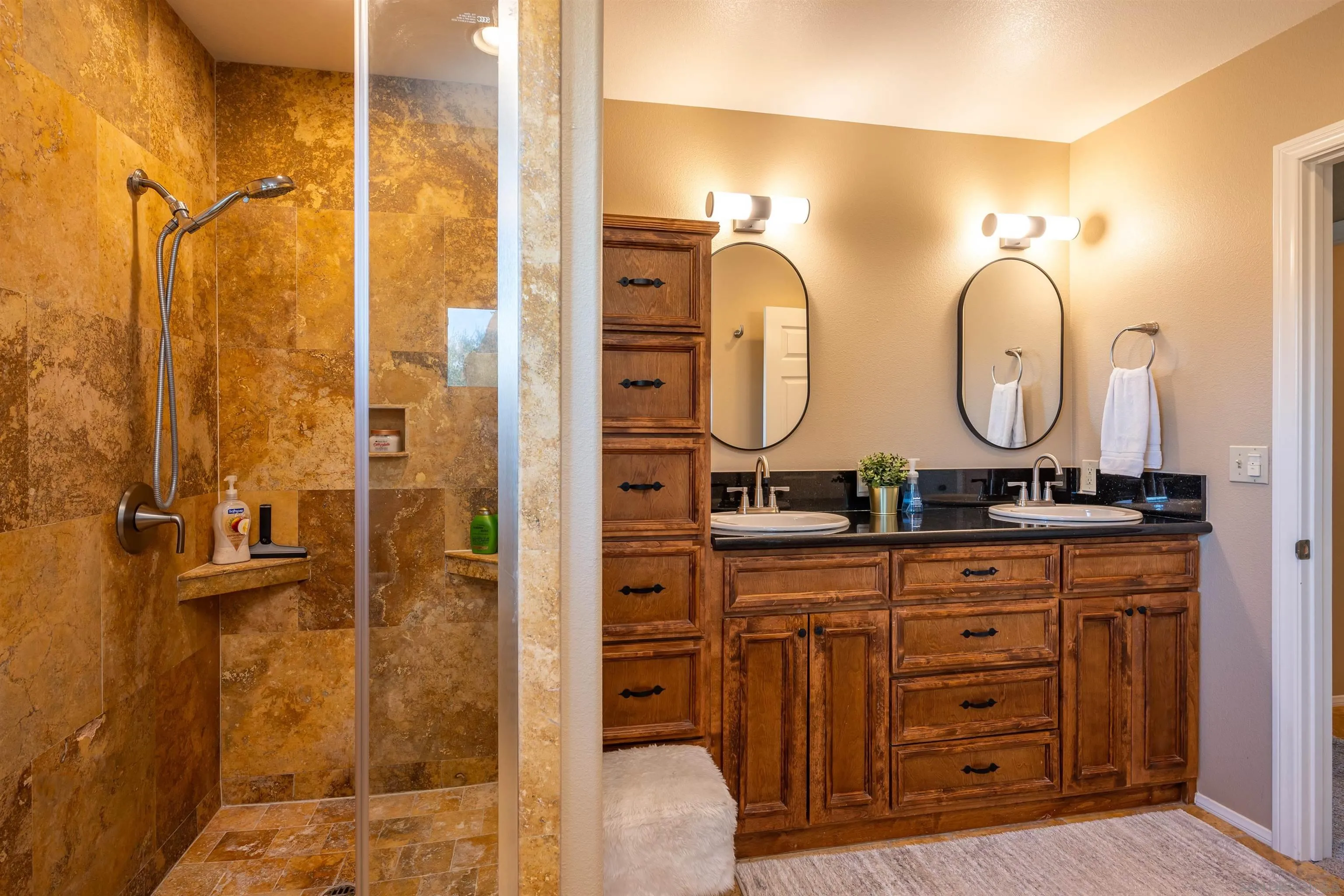 1152 Stoneridge Road El Cajon, CA 92021 - Photo 20 of 71 a bathroom with a double vanity sink and a mirror