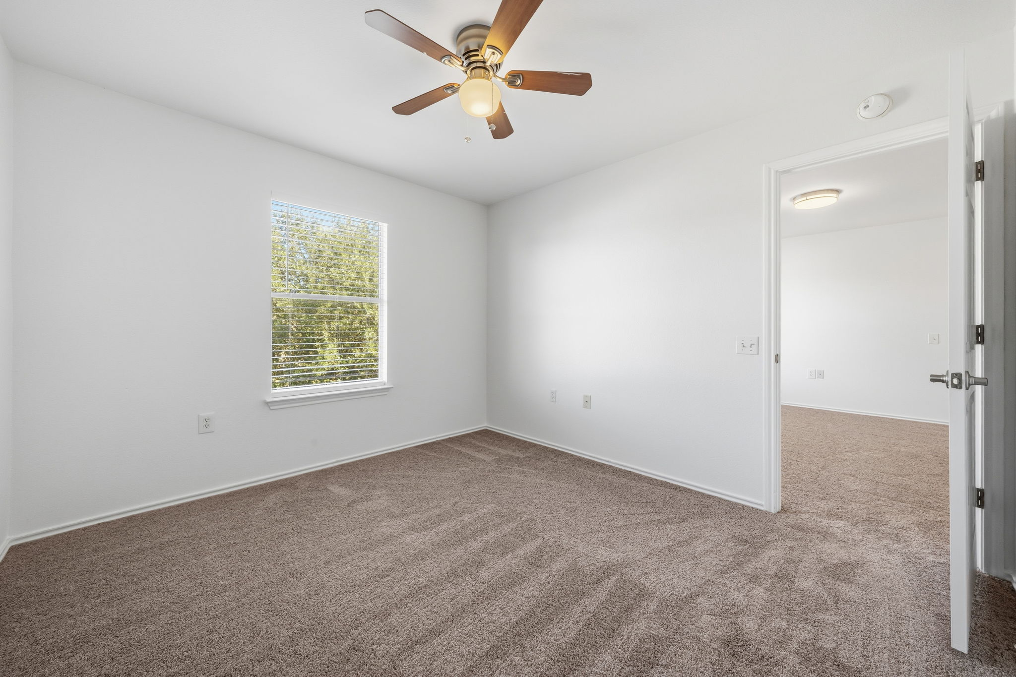 5712 Zachary Scott Street Austin, TX 78747 - Photo 18 of 28 Carpeted empty room with a ceiling fan and baseboards