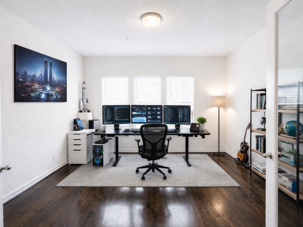 10407 Roseate Skimmer Conroe, TX 77385 - Photo 19 of 30 a view of a workspace with furniture and a window