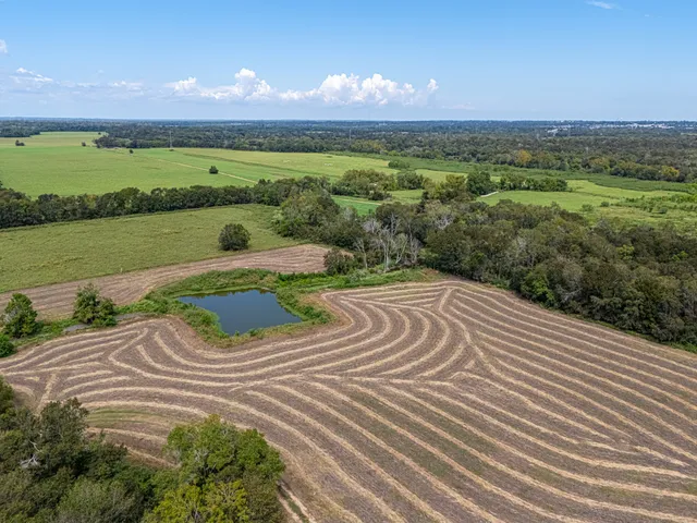 a view of a lake with a yard