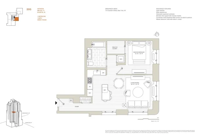 $2,100,000 | 110 Charlton Street, Unit 20G | Hudson Square