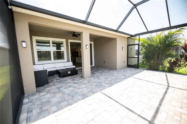 a view of a garden with a lake