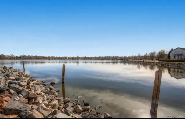 a view of a lake with outdoor space