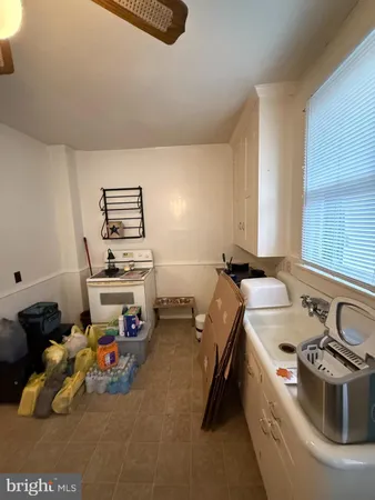 a storage room with washer and dryer