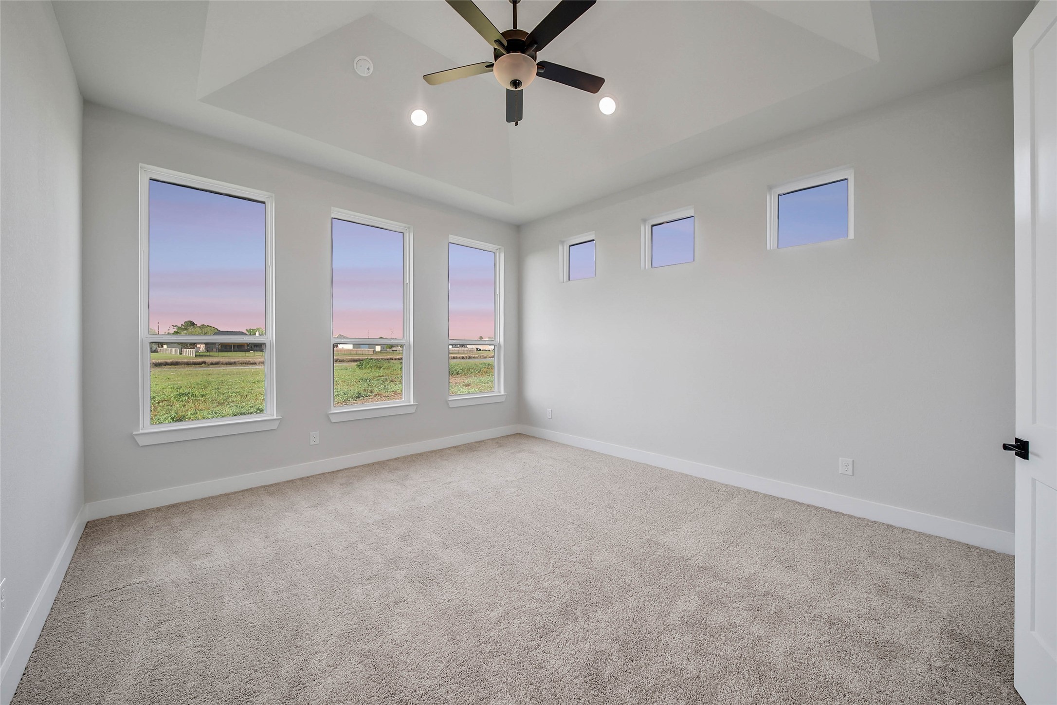 4519 Magnolia Bend Drive Rosharon, TX 77583 - Photo 14 of 48 an empty room with windows and ceiling fan