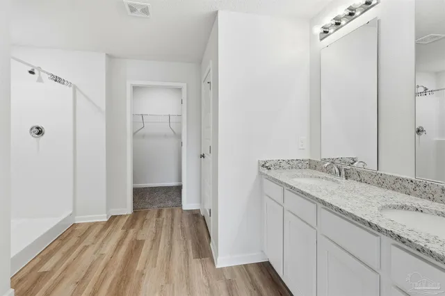 a view of a room with racks on the wall