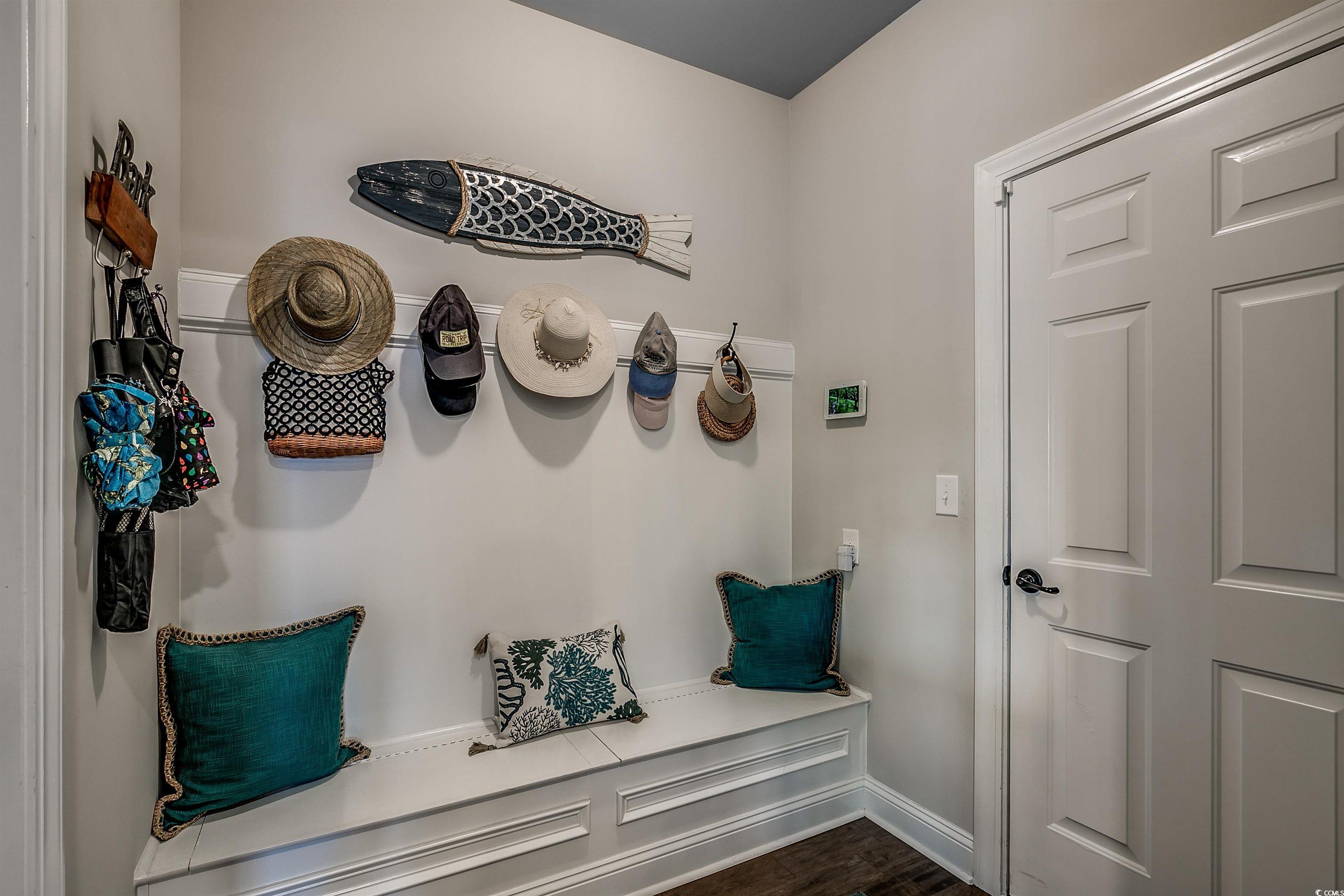 925 Abernathy Place Surfside Beach, SC 29575 - Photo 15 of 40 Mudroom featuring dark wood-style floors and baseb