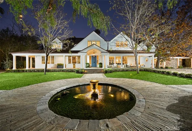 a front view of a house with entertaining space