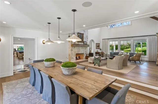 a view of a dining room and livingroom furniture