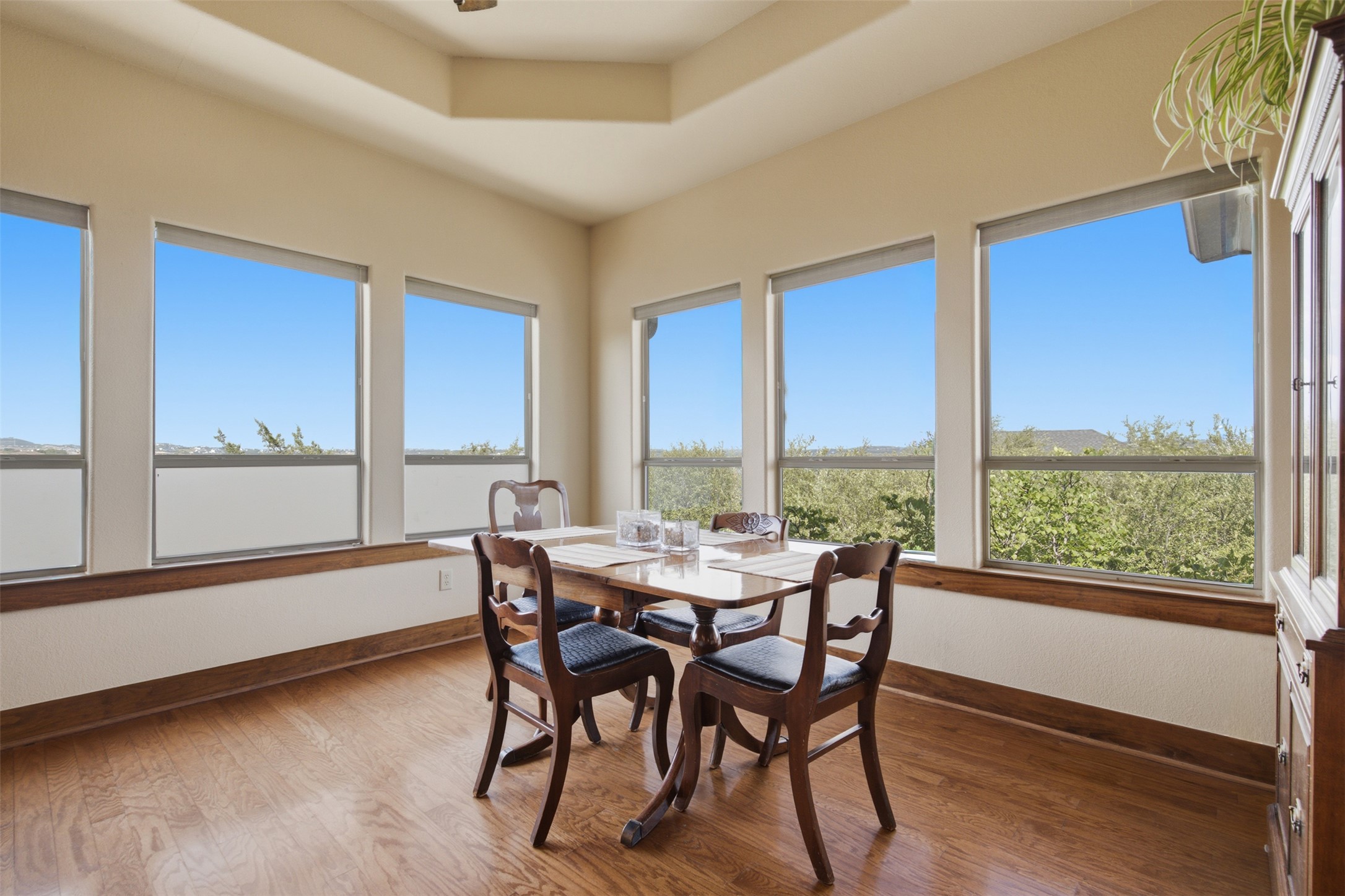 700 Augusta Circle Point Venture, TX 78645 - Photo 7 of 35 A charming breakfast area featuring ample natural light and views of green foliage.